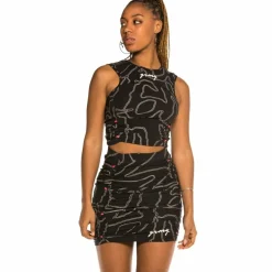 Grimey Strange Fruit All Over Print Girl Top Black - Spring 21 Cheap