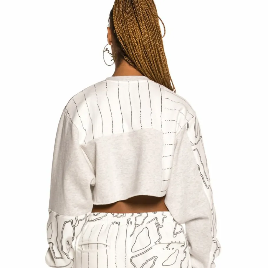 Grimey Strange Fruit All Over Print Crop Crewneck Spring 21 White Fashion
