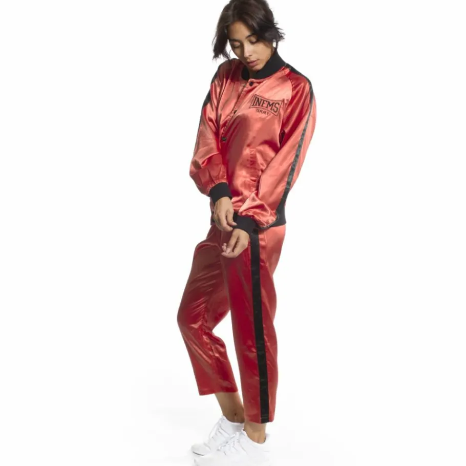 Grimey The Gatekeeper Girl Satin Pant Fw17 Red Brick Cheap