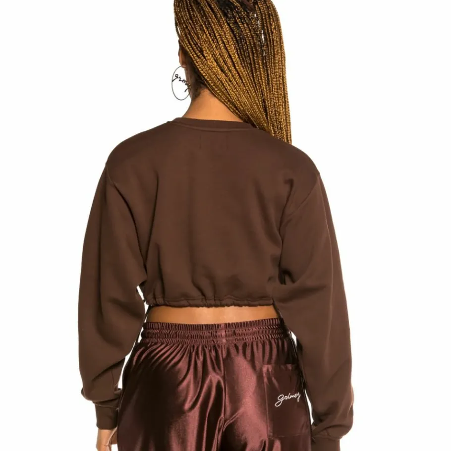 Grimey "The Loot" Girl Crop Crewneck Brown - Spring 21 Fashion