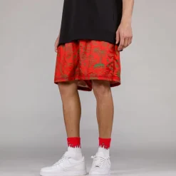 Grimey The Toughest Satin Shorts - Red - Spring 23 Flash Sale