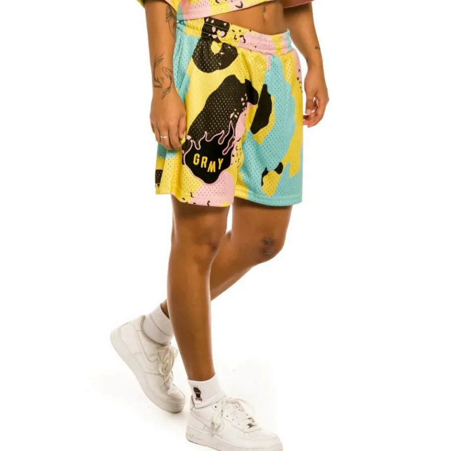Grimey "Trespass All Over Print" Girl Mesh Short - Camo - Summer 22 Best