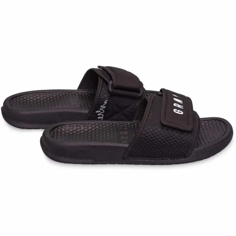 Grimey "Trespass" Slides - Black - Summer 22 Online