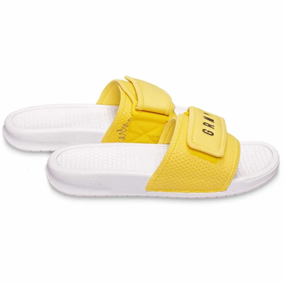 Grimey "Trespass" Slides - Yellow - Summer 22 Cheap