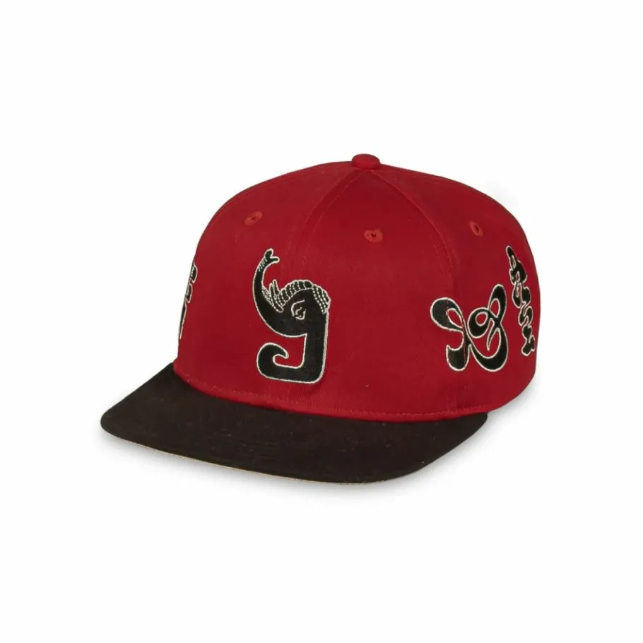 Grimey Tusker Temple Bicolor Snapback Cap - Red - Fw23 Cheap