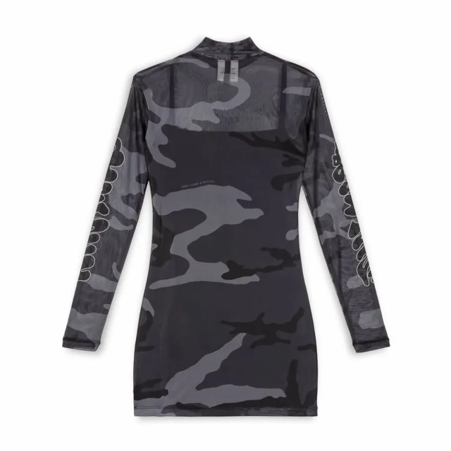 Grimey Tusker Temple Micro Mesh Girl Long Sleeve Dress - Black - Fw23 Best Sale