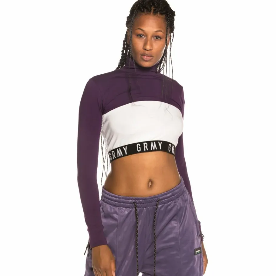 Grimey Vostok Girl Long Sleeve Crop Top Fw19 Purple Online