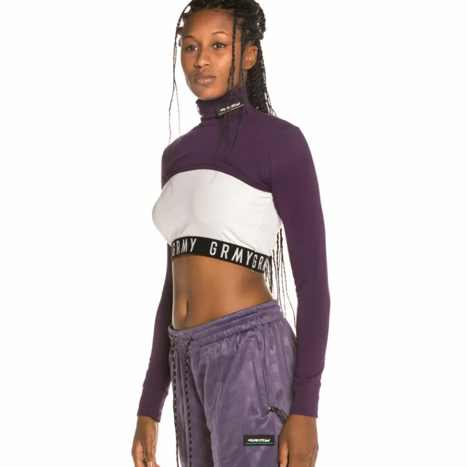 Grimey Vostok Girl Long Sleeve Crop Top Fw19 Purple Online