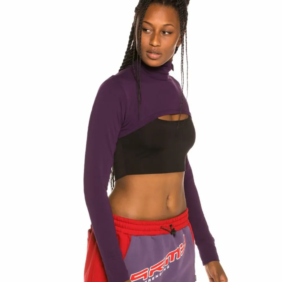 Grimey Vostok Girl Long Sleeve Crop Top Fw19 Purple Online