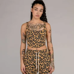 Grimey "Westbound" Girl Tank Top - Leopard - Fall 22 Cheap