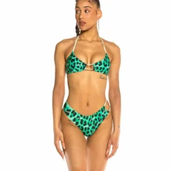 Grimey Yanga Leopard Bikini Top Ss20 Green Online