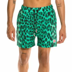 Grimey Yanga Swimming Shorts Leopard Ss20 Green New