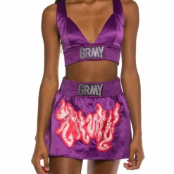 Grimey Yoga Fire Girl Top Fw20 Purple New
