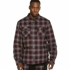 Grimey Yoga Fire Padded Flannel Long Sleeve Shirt Fw20 Black Online