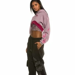Grimey Yoga Fire Super Crop Hoodie Ss20 Violet Outlet