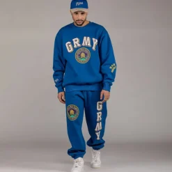 Grimey Pack Pant + Crewneck "Hive" Heavyweight - Blue - Fall 22 Store