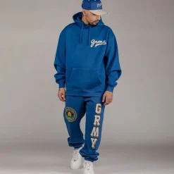 Grimey Pack Pant + Hoodie "Hive" Heavyweight - Blue - Fall 22 New