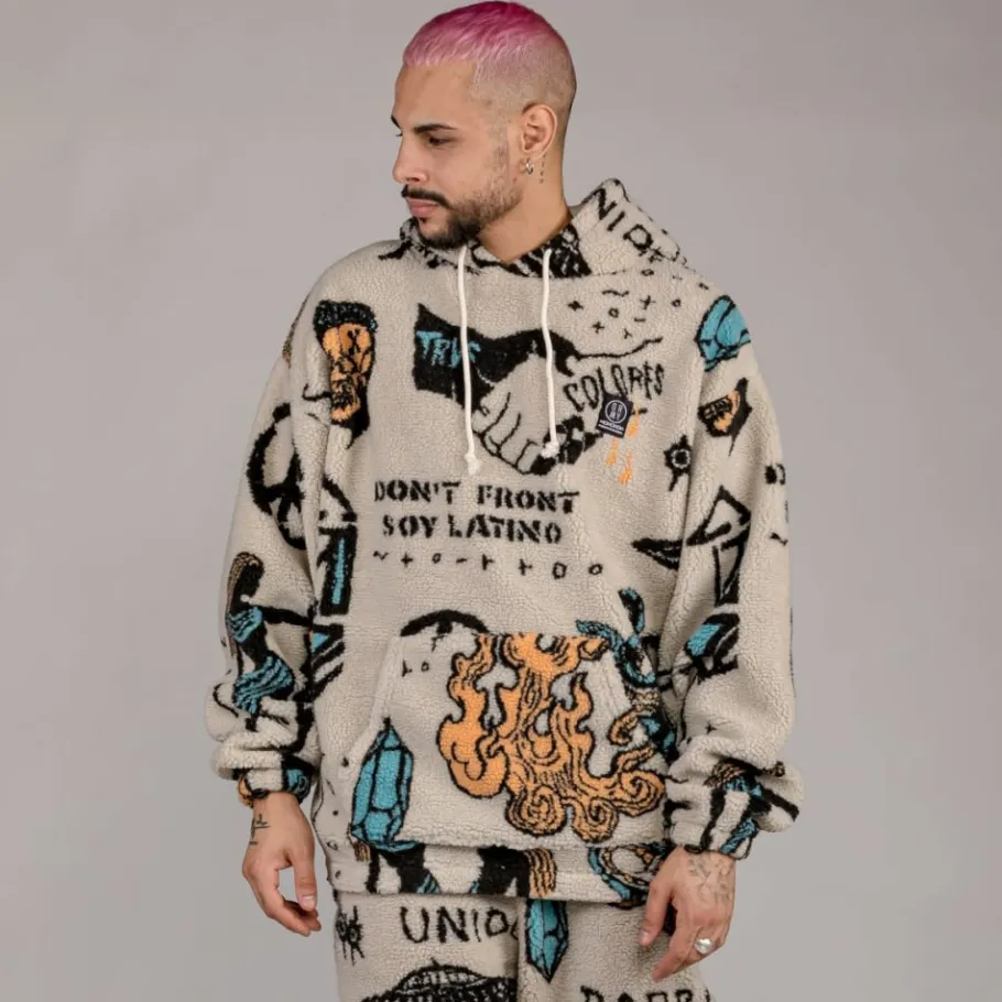 Grimey Pack Pant + Hoodie Lost Boys Sherpa - Cream - Winter 22 Shop