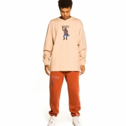 Grimey Pack Pant + Ls Tee "Jazz Thing" - Ochre/Cream - Fall 21 Discount