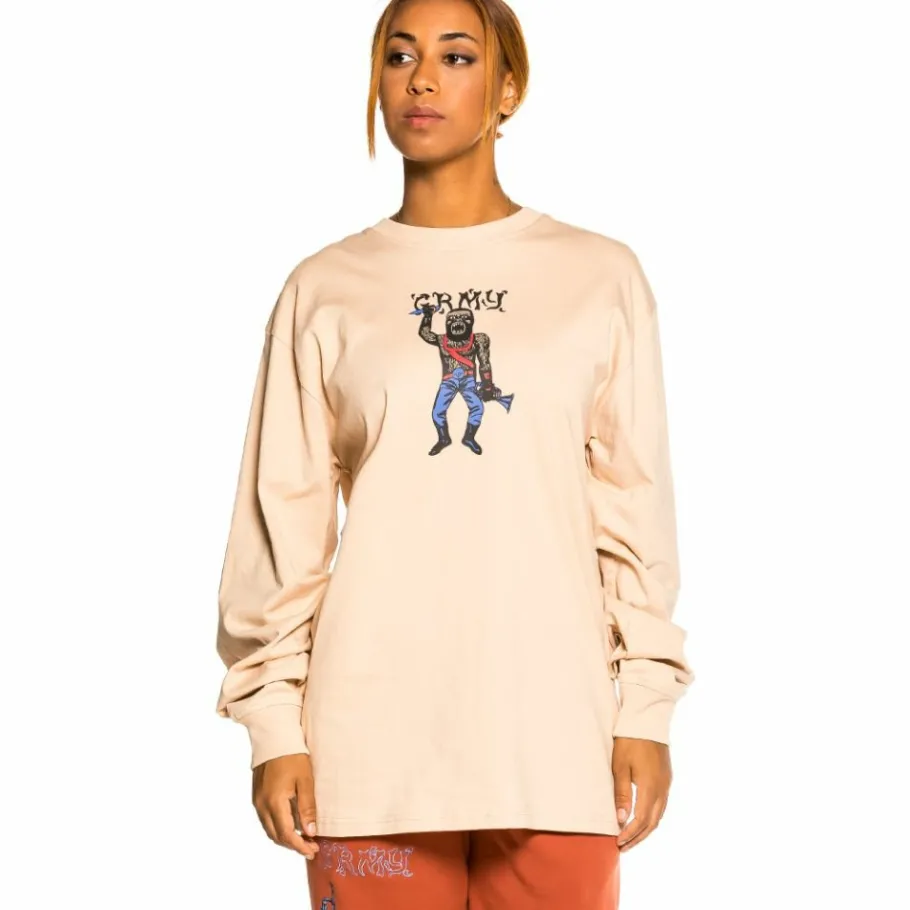 Grimey Pack Pant + Ls Tee "Jazz Thing" - Ochre/Cream - Fall 21 Online