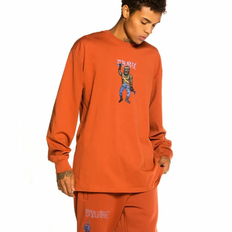 Grimey Pack Pant + Ls Tee "Jazz Thing" - Ochre - Fall 21 Best Sale