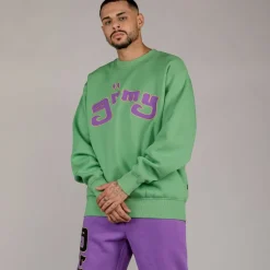 Grimey Pack Pant + Sweatshirt "Lust Mantra" - Purple/Green - Fall 22 Cheap