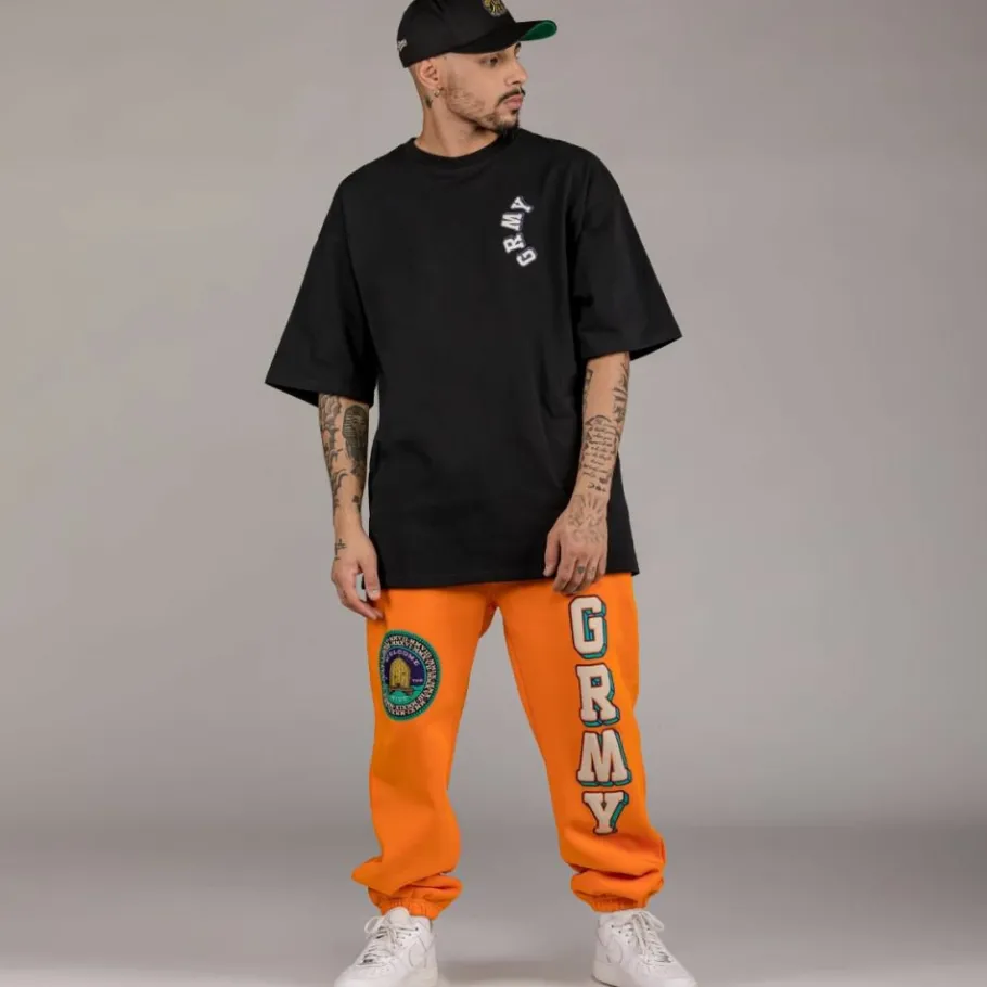 Grimey Pack Pant + Tee "Hive" Heavyweight - Black/Orange - Fall 22 Online