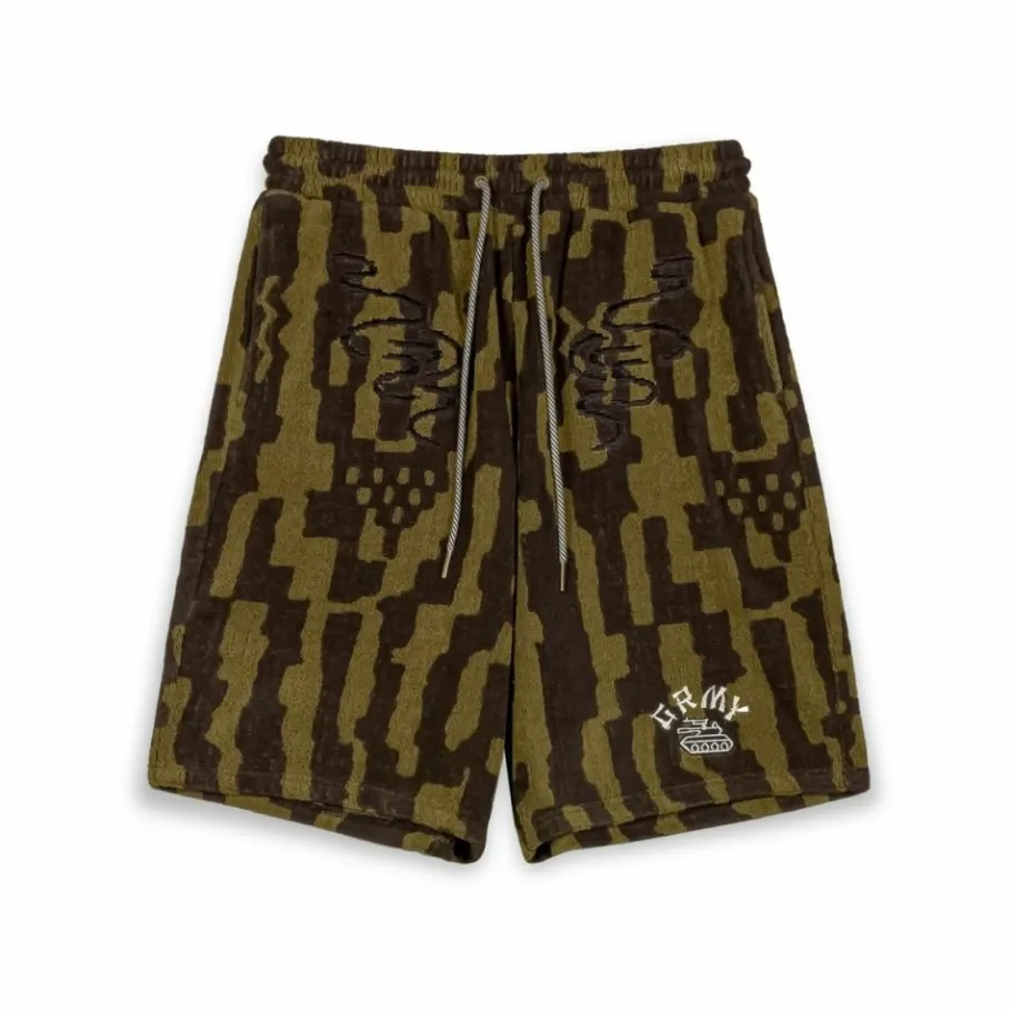 Grimey Pantalon Corto Lucky Dragon All Over Jacquard Baggy - Black - Ss24 Fashion