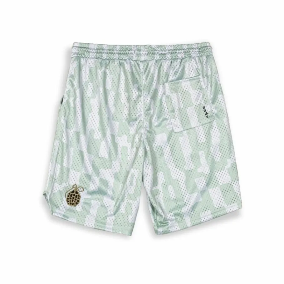 Grimey Pantalon Corto Lucky Dragon Mesh Basket - White - Ss24 New