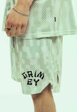 Grimey Pantalon Corto Lucky Dragon Mesh Basket - White - Ss24 New
