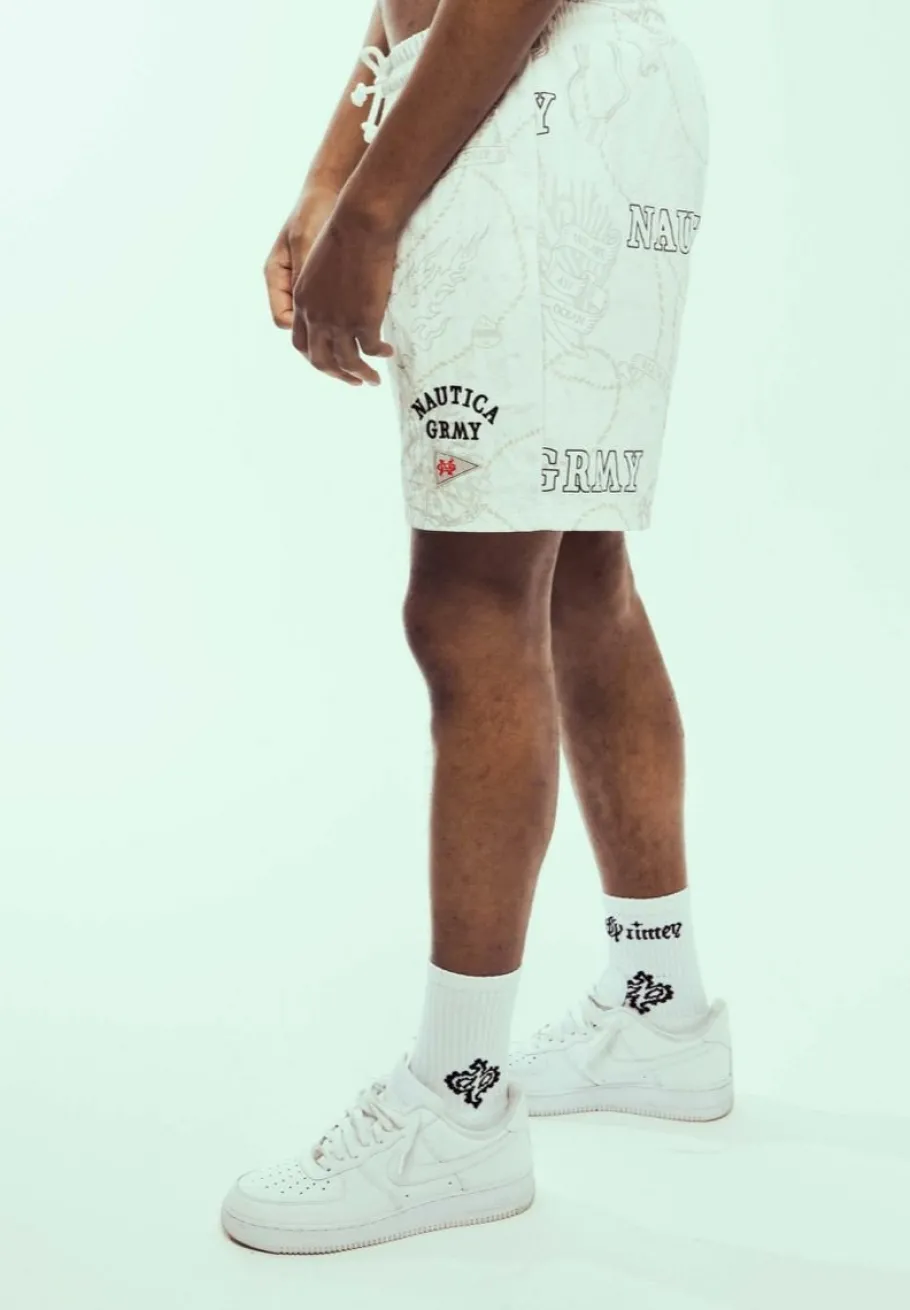 Grimey Pantalon Corto Mighty Harmonist Nautica X Grmy - White - Ss24 Clearance