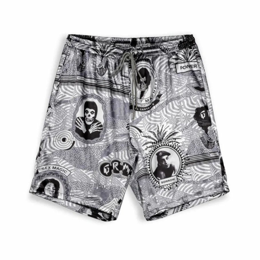 Grimey Pantalon Corto Supastar Satin - Black - Ss24 Cheap