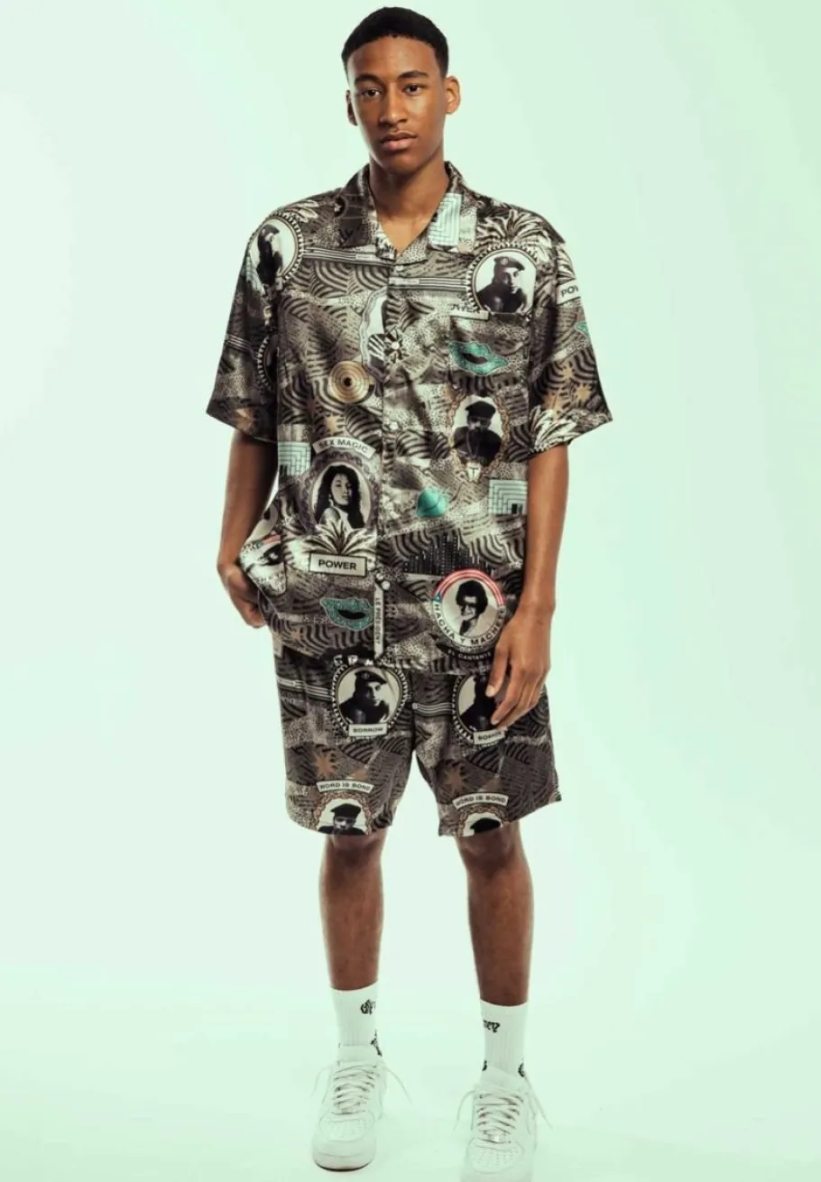 Grimey Pantalon Corto Supastar Satin - Green - Ss24 Store