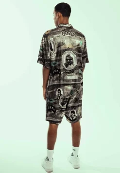 Grimey Pantalon Corto Supastar Satin - Green - Ss24 Store