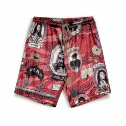 Grimey Pantalon Corto Supastar Satin - Red - Ss24 Outlet