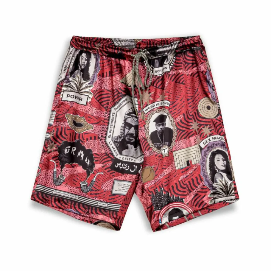 Grimey Pantalon Corto Supastar Satin - Red - Ss24 Outlet