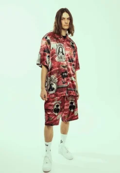 Grimey Pantalon Corto Supastar Satin - Red - Ss24 Outlet