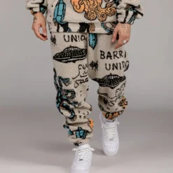 Grimey Pantalon Lost Boys All Over Sweatpants - Cream - Winter 22 Clearance