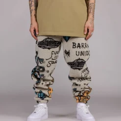 Grimey Pantalon Lost Boys All Over Sweatpants - Cream - Winter 22 Clearance