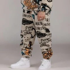 Grimey Pantalon Lost Boys All Over Sweatpants - Cream - Winter 22 Clearance