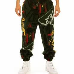 Grimey Pantalon "Space Lady All Over Jacquard" Sherpa - Orange - Winter 21 Sale