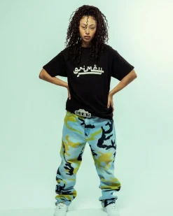 Grimey Pantalon Vaquero The Strait Talk All Over Print Camo Regular - Washed Camo - Fw23 Fashion