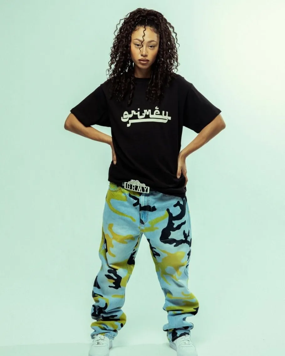Grimey Pantalon Vaquero The Strait Talk All Over Print Camo Regular - Washed Camo - Fw23 Fashion