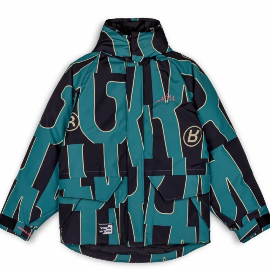 Grimey Parka Snow Fox All Over Print - Blue - Winter 22 Online
