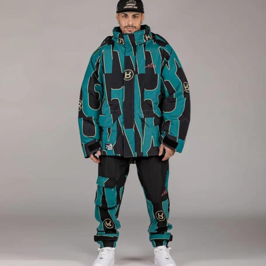 Grimey Parka Snow Fox All Over Print - Blue - Winter 22 Online