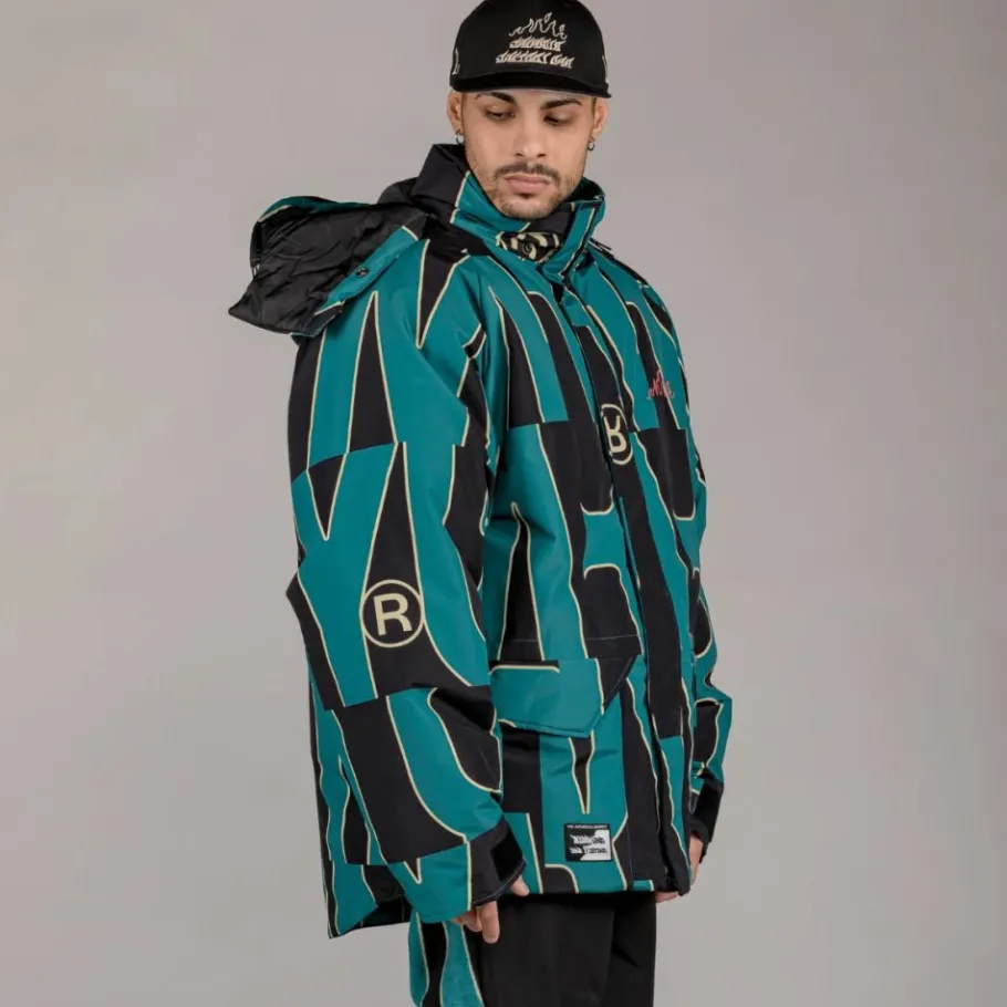 Grimey Parka Snow Fox All Over Print - Blue - Winter 22 Online