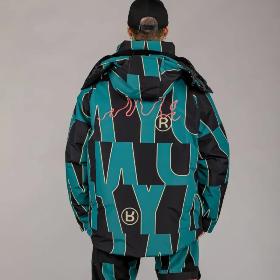 Grimey Parka Snow Fox All Over Print - Blue - Winter 22 Online