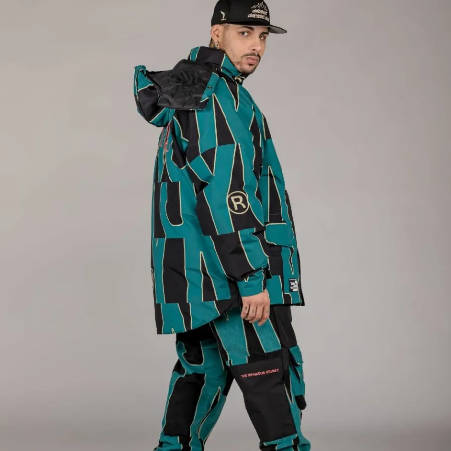 Grimey Parka Snow Fox All Over Print - Blue - Winter 22 Online
