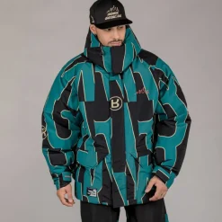 Grimey Parka Snow Fox All Over Print - Blue - Winter 22 Online
