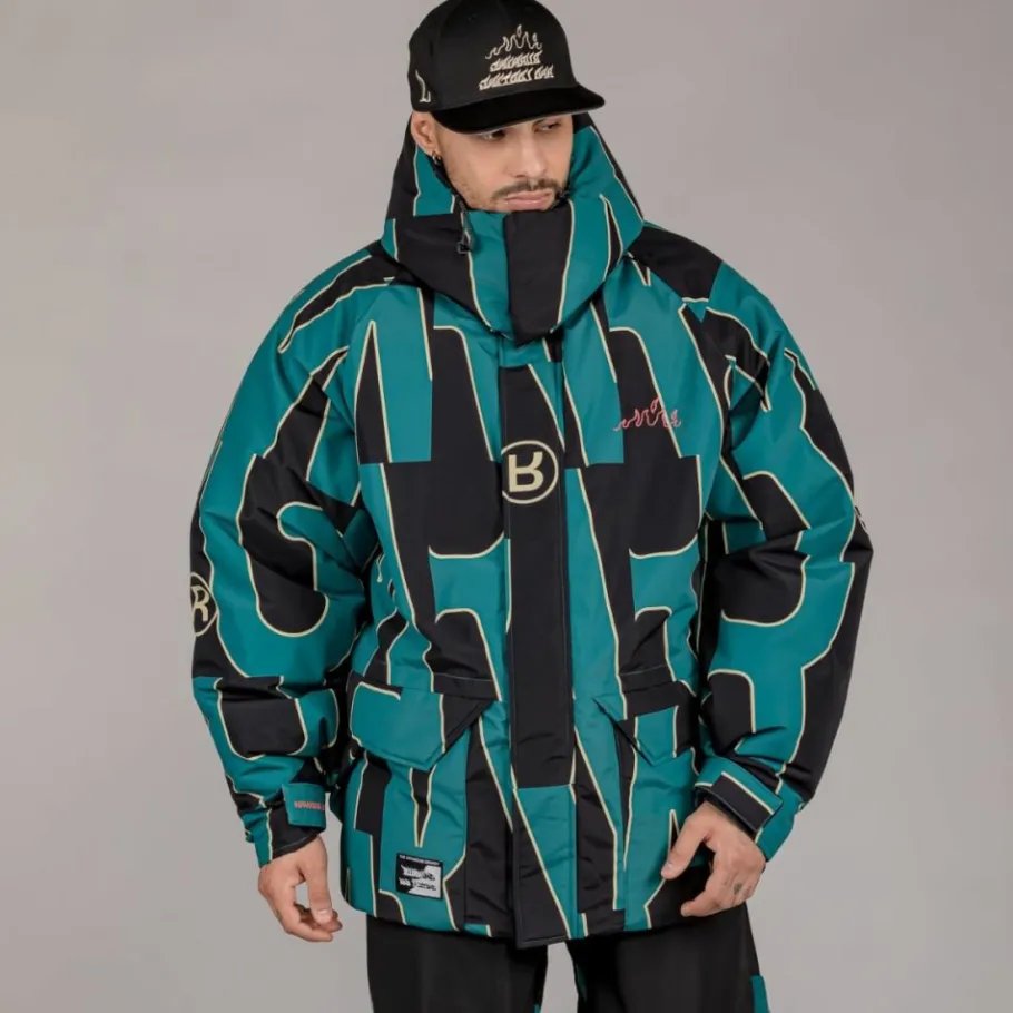 Grimey Parka Snow Fox All Over Print - Blue - Winter 22 Online